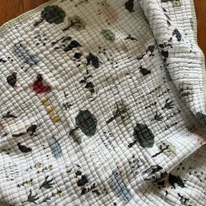 Whimsical Farm Animal Quilted Throw